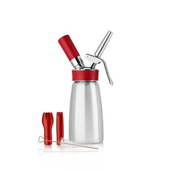 Espuma - Sprayer, Gourmet Whip Plus, komplett, Edelstahl matt, 250 ml, rot, 1 St