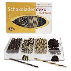 Schoko Dekorsortiment  - Selektion 2, 4 Sorten Cigarillos & Fächer, 260 g, ca.90 St