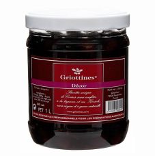 Griottines Dekor, halbkandierte Sauerkirschen ohne Kern, mit Stiel, 25% vol., 1 l