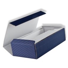 Weinpräsentkarton, seidenmatt blau, für 2 Flaschen à 0,75 l, 1 St