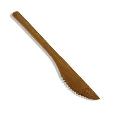 Mehrweg Bambusmesser, spülmaschinengeeignet, dunkelbraun, 20cm lang, 25 St