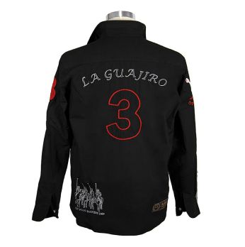 BOS FOOD EDITION Polohemd La Guajiro, Langarm, schwarz/rot, Herren Gr. XXL, weit, 1 St