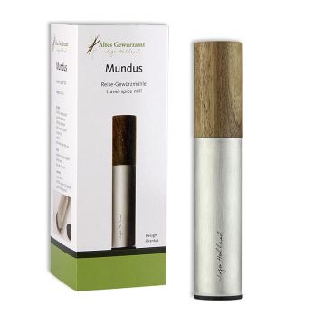 Ingo Holland Edition - Mundus Taschenmühle-Salz & Pfeffer, Edelstahl/Walnuss, 1 St