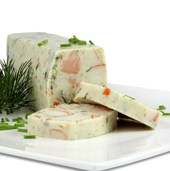 Terrine von Edelfisch, mit Lachs, Zander, Heilbutt und Surimi, TK, 1 kg