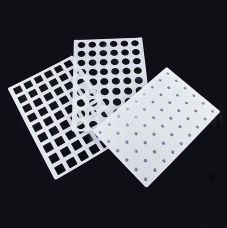 Einfüllhilfe für Universal-Tartelettes, 3-tlg., Noppen+runde+quadratische Platte, 3 tlg.