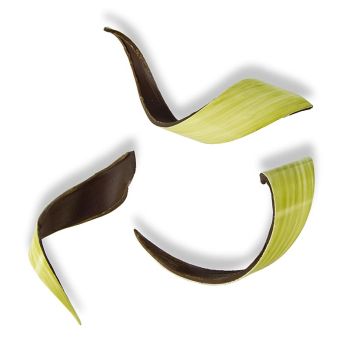 Deko-Aufleger Twist Green, grüner Überzug, dunkle Schokolade, 20x80mm, 130 g, 80 St