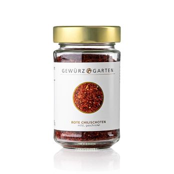 Gewürzgarten Rote Chili Schoten, mild, geschrotet, 2-4mm, 90 g