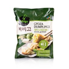 Wan Tan - Gyoza Teigtaschen mit Gemüsefüllung (Tofu, Lauch, Kohl), Bibigo, TK, 600 g, 30 St
