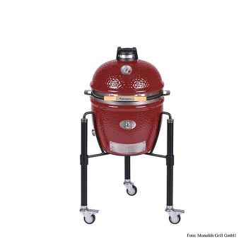 Monolith - Grill JUNIOR PRO 2.0, red, Keramikkohlegrill + Gestell + Zubehör, 1 St