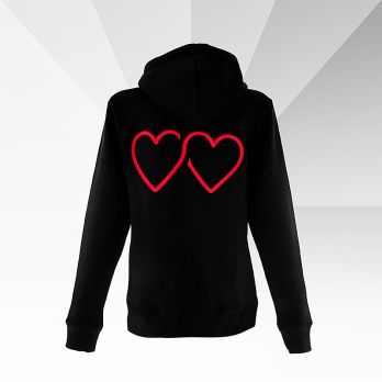 INFINITYLOVE - Hoodie Statement (Herzen Vorne & Hinten), tailliert, XS, 1 St