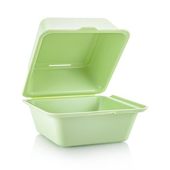 Mehrweg Take-Away Burgerbox, 157x157x104mm, Grün, 50 St