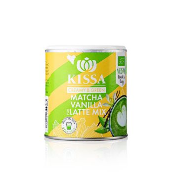 KISSA - Matcha Vanilla for Latte, Grüner Tee Mix, BIO, 120 g