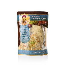 Tandoori Kalonji Naan Brot, Schwarzkümmel, 3 Stück, Bombay Chef, 240 g, 3 St