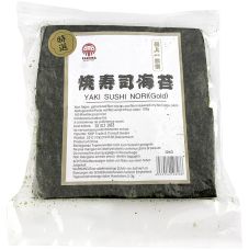 Yakinori halbe Größe, getrocknete Algenblätter, geröstet, Gold, 125 g, 100 Blatt