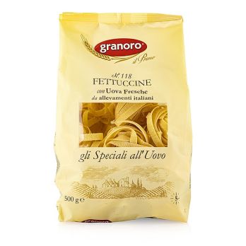 Granoro Fettuccine mit Ei, breite Bandnudelnester, No.118, 500 g