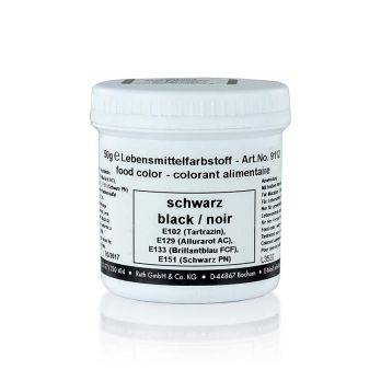 Lebensmittelfarbe Pulver, schwarz, wasserlöslich, 9112, Ruth, 50 g