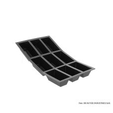 deBUYER Backform Moul´flex, 9 rechteckige Cake Formen, 3x8cm, 3cm hoch,17,5x30cm, 1 St
