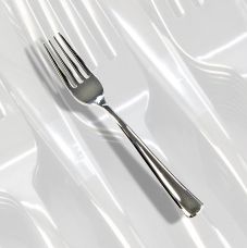 Einweg Silbergabeln, Kunststoff, silberfarben, 18,5cm, 50 St