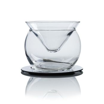 Desietra Kaviarglasschale (Bowle) mit Edelstahl Untersetzer und 2 Löffel, 5 tlg.