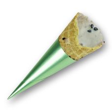 Waffel Hörnchen mit schwarzem Sesam, MINI, gecoated, ø 25x65mm h, 480 g, 140 St
