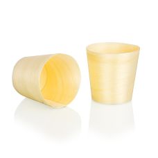 Einweg Holz-Timbale (Becher),  Ø5,5cm, 6cm hoch (halten keine Flüssigkeit), 50 St