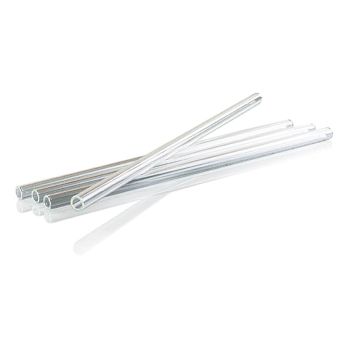 Glas-Trinkhalme (Borosilicat), gerade, ø8mm (1,1mm Wand), 24cm, 10 St