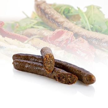 Merguez von Weiderind & Moorschnucke, Grillbratwurst, roh, Kalieber, TK, 300 g, 6 x 50g