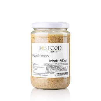 BOS FOOD Mandel-Mark, 100% Mark ohne Zusatzstoffe, 650 g