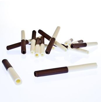 Schokozigaretten - Duo Gaughin, Vollmilch/weiße Schokolade, 8,5cm lang, 700 g, 140 St