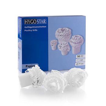 Manschetten, Papillotes Gigot, 25mm, für Hammel-, Lamm- und Rehkeulen, 50 St