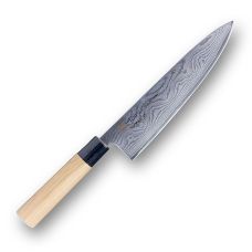 Haiku Damast HD-06 Damast Kochmesser, 20cm, Kirschholz, 32-fach gefaltet, 1 St