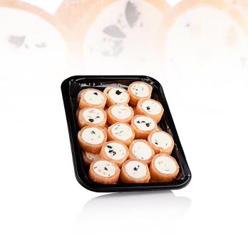 Räucherlachsroulade, Mediterran, mit Oliven und Frischkäse, TK, 300 g, 30 x 10g