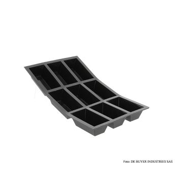 deBUYER Backform Moul´flex, 9 rechteckige Cake Formen, 3x8cm, 3cm hoch,17,5x30cm, 1 St