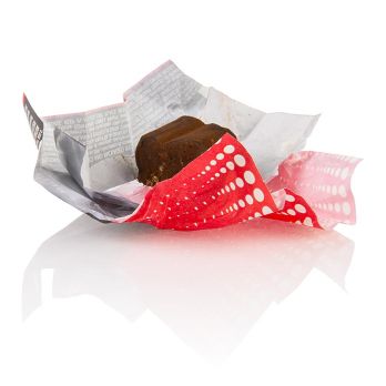 Mini Trüffelpralinen - Dolce d´Alba, extra dunkle Schokolade, ca.7g, schwarz/rot, 2,5 kg
