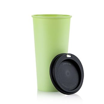 GreenDish Mehrweg Kaffeebecher ToGo, 400ml, Grün mit Deckel, 90 St