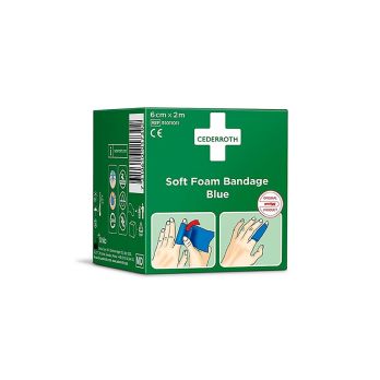 Cederroth - Soft Foam Bandage, Blue, 6cm x 2m (51011011), 2 m