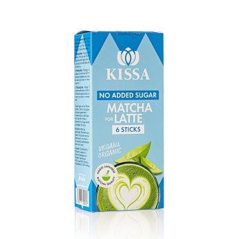 KISSA - Matcha Vanilla for Latte NO SUGAR ADD., Tee Mix Sticks, BIO, 60 g, 6 St