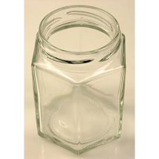 Glas, sechseckig, 191 ml, ø 58mm Mündung, ohne Deckel, 1 St
