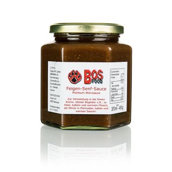 BOS FOOD Feigen-Senf-Sauce, eigene Kreation mit roten Feigen, 370 ml