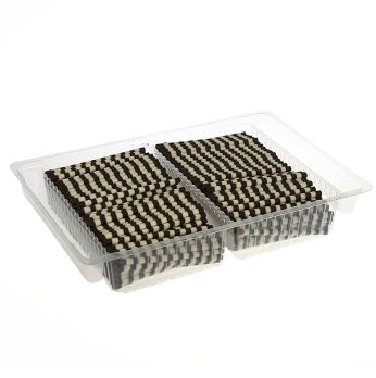 Schokozigarren - Mikado, dunkel/weiß geringelt, 10cm lang, ø 4mm, 700 g, 335 St