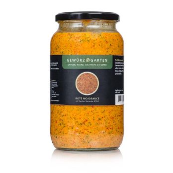 Gewürzgarten Rote Mojosauce, mit Paprika, Chili und Koriander, 900 ml