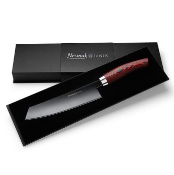 Nesmuk Janus 5.0 Kochmesser, 180mm, Edelstahlzwinge, Griff Micarta rot, 1 St