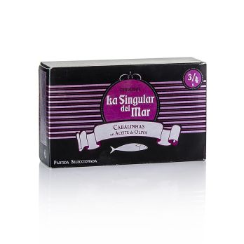 Makrelen Caballitas, ganz, klein, in Olivenöl, La Singular del Mar, 120 g