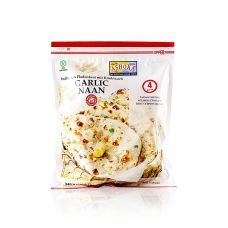 Tandoori Naan, Indisches Brot, mit Knoblauch, TK, 340 g, 4 St