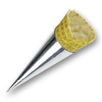 Mini Waffel Hörnchen Curry, gecoated, ø 30x80mm h, 498 g, 83 St