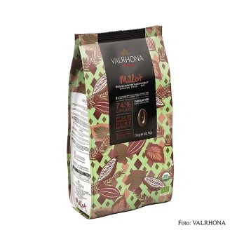 Valrhona Millot, dunkle Couverture, 74% Kakao, Callets (31508), BIO, 3 kg