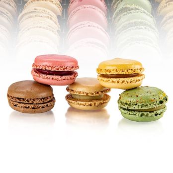 Macarons Mischung, gefüllt, Ø 3,5cm, 5 Sorten, 70 Stück á 12g, TK, 840 g