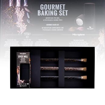 Microplane Geschenkset Gourmet-Back-Set, Gewürzmühle + Gewürze, 2 St