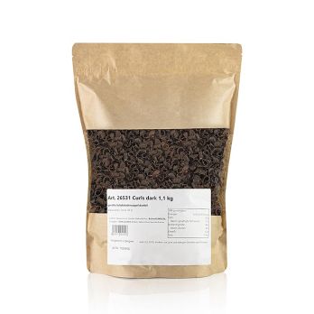 Schoko-Garnierraspel Blüte Zartbitter (Curls Dark), 1,1 kg