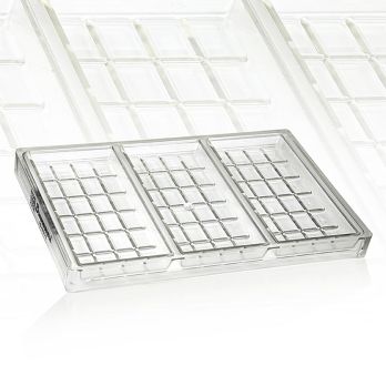 Schokoladengießform Tafel, 161x78x15mm, 3-tlg., für ca. 200g, Brunner, 1 St